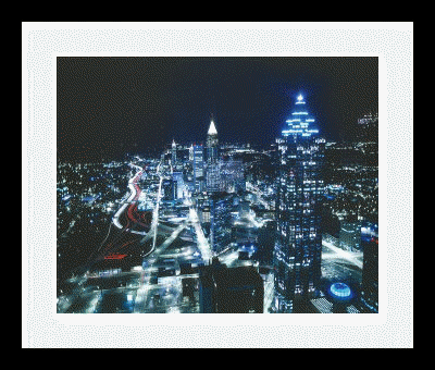 Atlanta Skyline With Black Frame